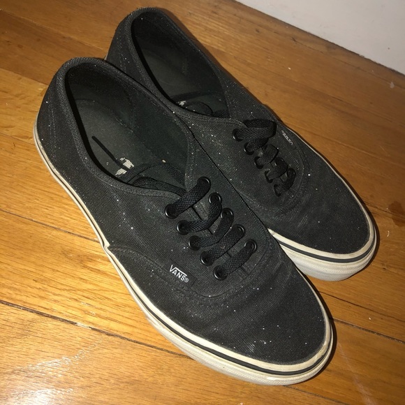 black sparkly vans